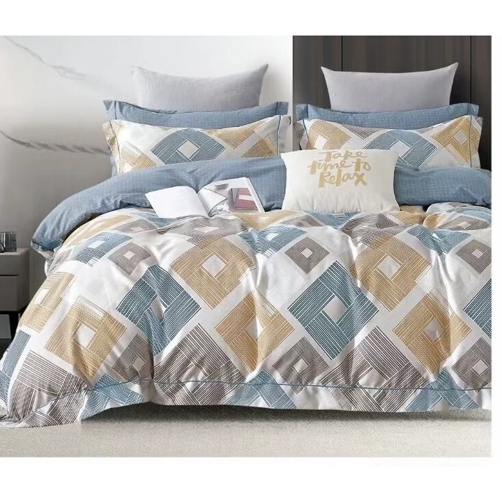 Nonsuch sűrített ágyneműgarnitúra, pamut, 3 db, 2 személyes, tarka kockás mintás