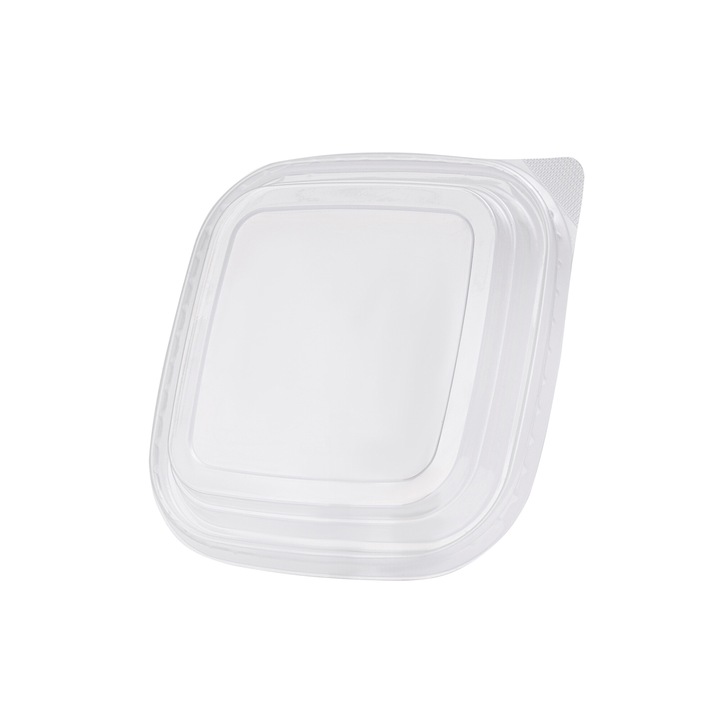 Set 50 bucati capac PET pentru bol kwadratowy 1000/1300 ml, transparent, 175x175mm