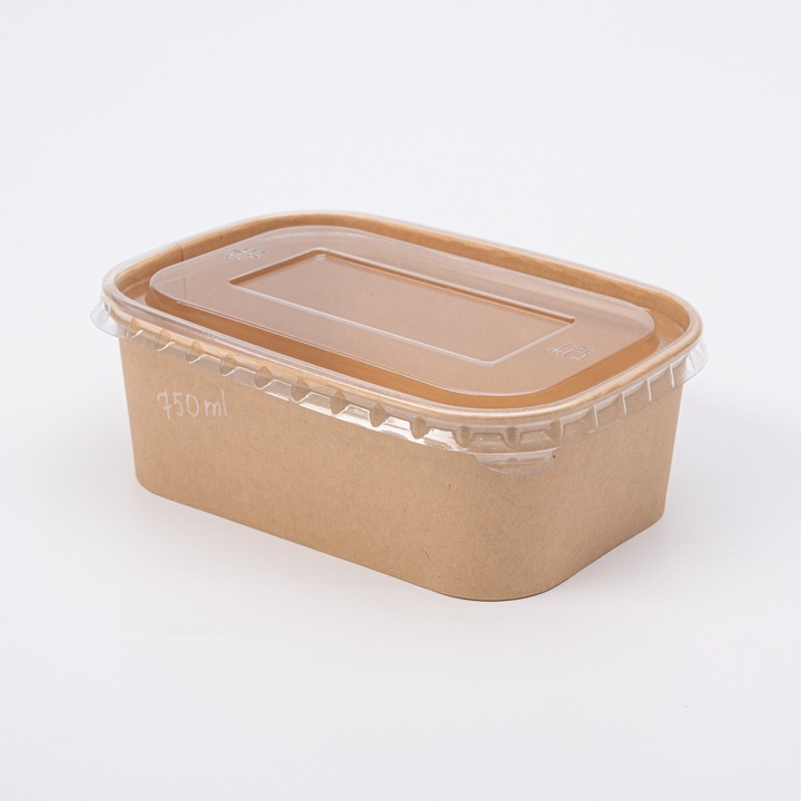 Комплект от 300 гювеча за еднократна употреба, екопикник, 750 мл, картонени с пластмасов капак