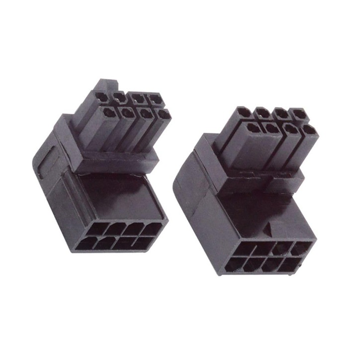Set 2 adaptoare GPU, Rqiurpn, 8Pin, 90 Grade, Conectare Cablu Placa Video, Negru