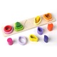 Jucarie Montessori din Lemn, Tip Puzzle, cu 5 Forme Asimetrice, 15 Piese, Model Fructe, Materiale Non Toxice