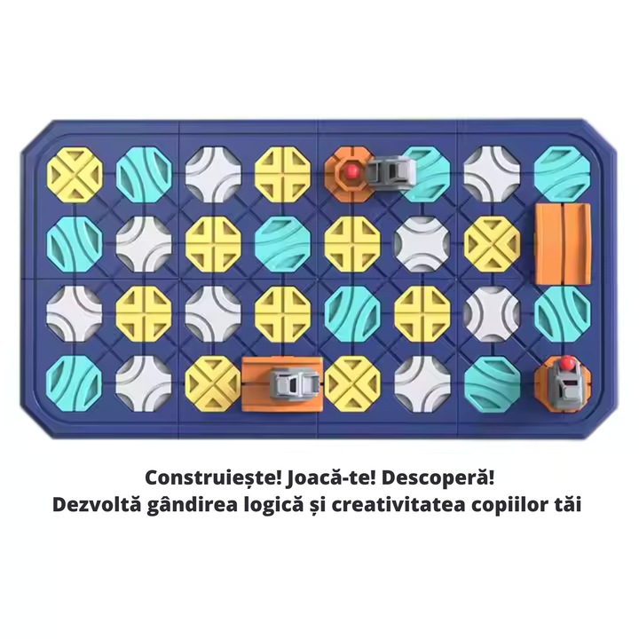 Joc Educational Space Kids Road Builder – Puzzle Logic, Antistres si Dezvoltare pentru Copii 4-6 Ani - 64 Piese