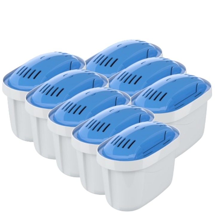 Set 8 filtru de apa cu magneziu, AquaFloow, compatibil cu carafa filtranta Aquaphor Brita