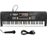 Orga electronica 61 clape, MP3, USB, Microfon, Claviatura, 6 melodii demonstrative, 8 ritmuri, 16 tonuri, Design Ergonomic, Compatibilitate Universala, Sunet Clar si Puternic, Greutate Redusa, Negru