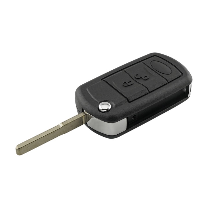Калъф за автомобилен ключ, За Land Rover Discovery LR3 Range Rover Sport 3 бутона HU101, Flip Blade, Черен