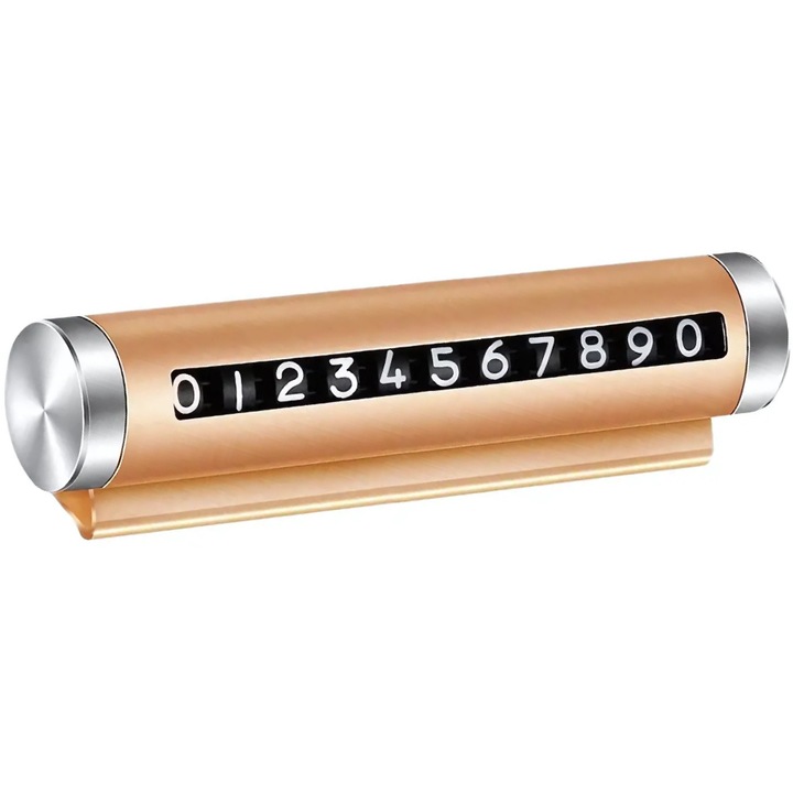 Suport afisaj numar telefon, utilizare parcari auto, utilizare usoara, compact, rezistent la schimbarile de temperatura, intemperii, sistem de lipire cu banda dublu adeziv, design inovativ prin glisarea numerelor, accesoriu practic, durabil, portocaliu