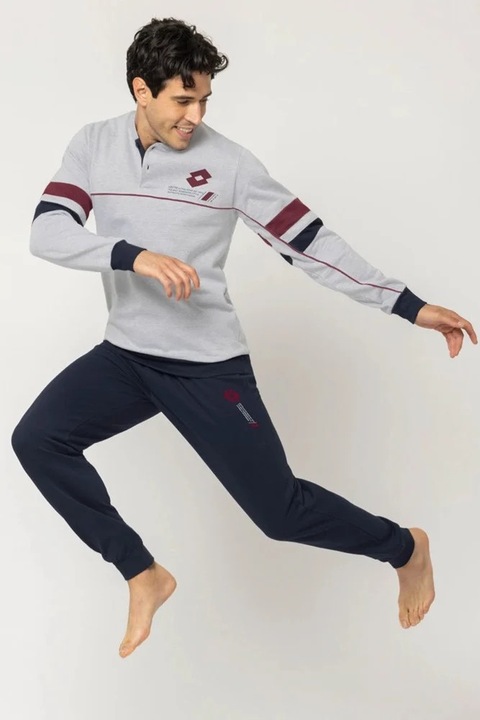 Pijamale lungi pentru barbati Lotto LP2118, Gri | Albastru, 2XL