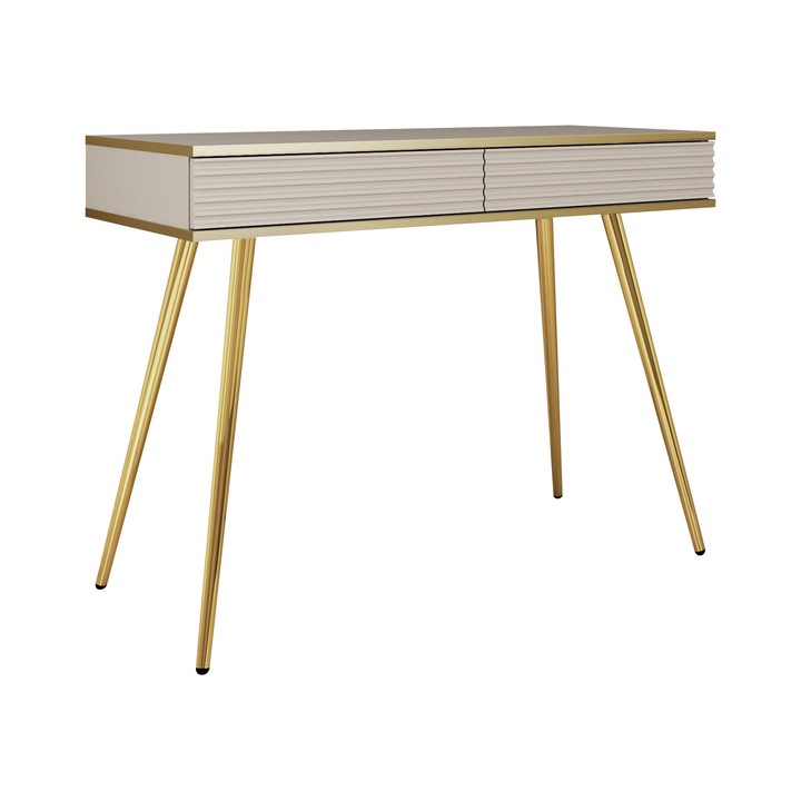 Masa de toaleta Oanisew T102, MIRJAN24, bej + auriu, 50x102x80 cm