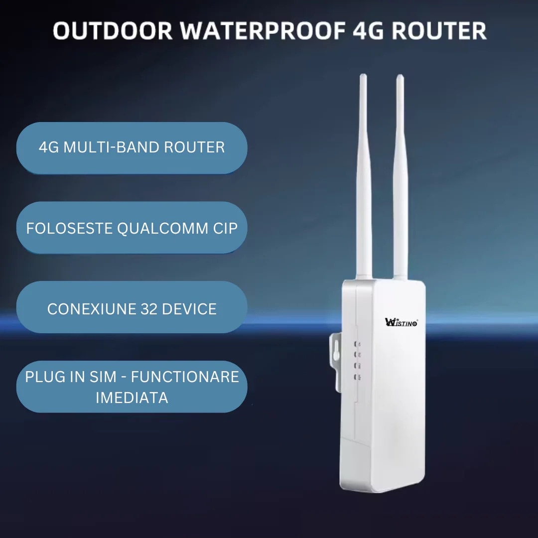 Ip65 5g Router Router Exterior IP65 Wireless 300Mbps, Slot Cartela SIM 4G 5G, 2 antene ...