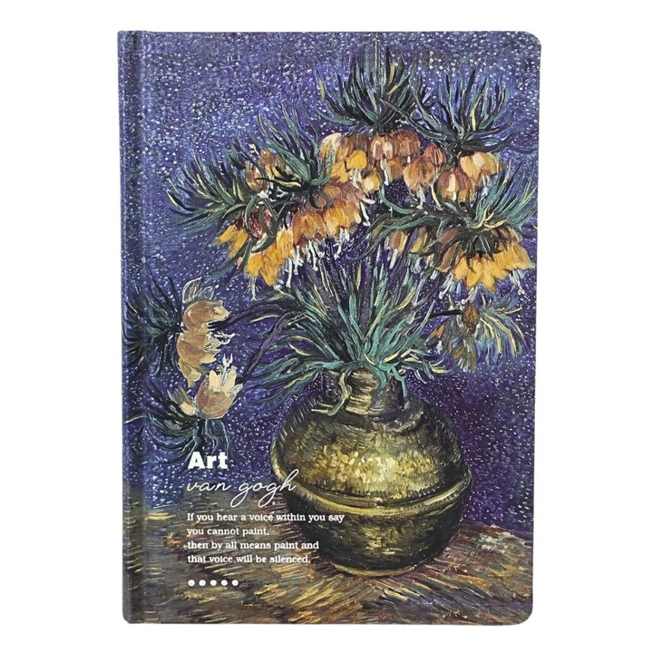 Тефтер Van Gogh Medium, печат на императорски фритилари в медна ваза