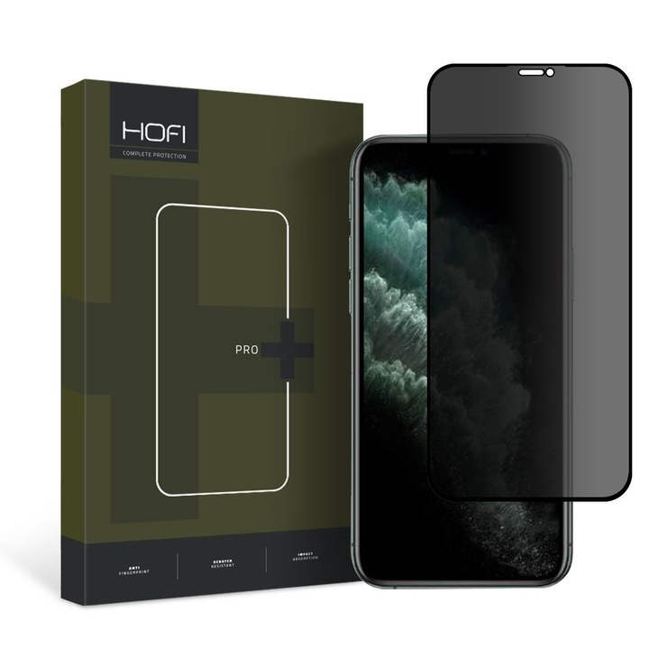 Privacy Peek Display Film Apple iPhone 11 Pro / XS / iPhone X készülékhez, Military Glass, NC677, Full Bonding