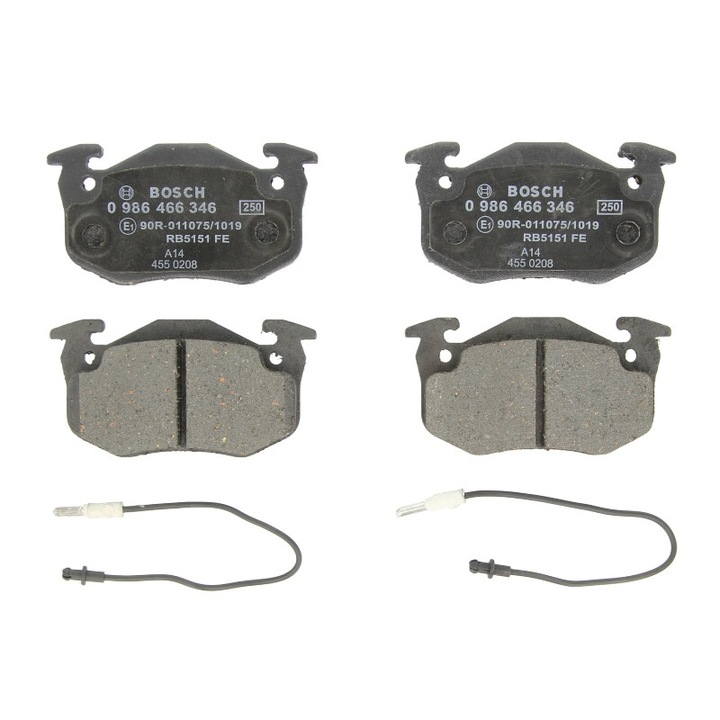 Комплект предни спирачни накладки BOSCH съвместим с Renault Clio I, Rapid/миниван, Super 5, Twingo I, Twingo I/хечбек