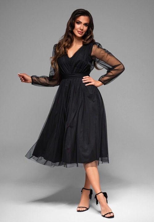 Rochie de seara Midi LACRICA LA-OM-DLR007, Negru