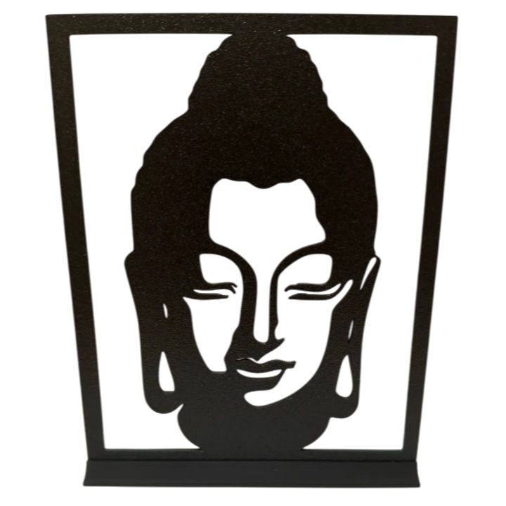 Decoratiune Buddha, 15x23 cm, negru, PLA