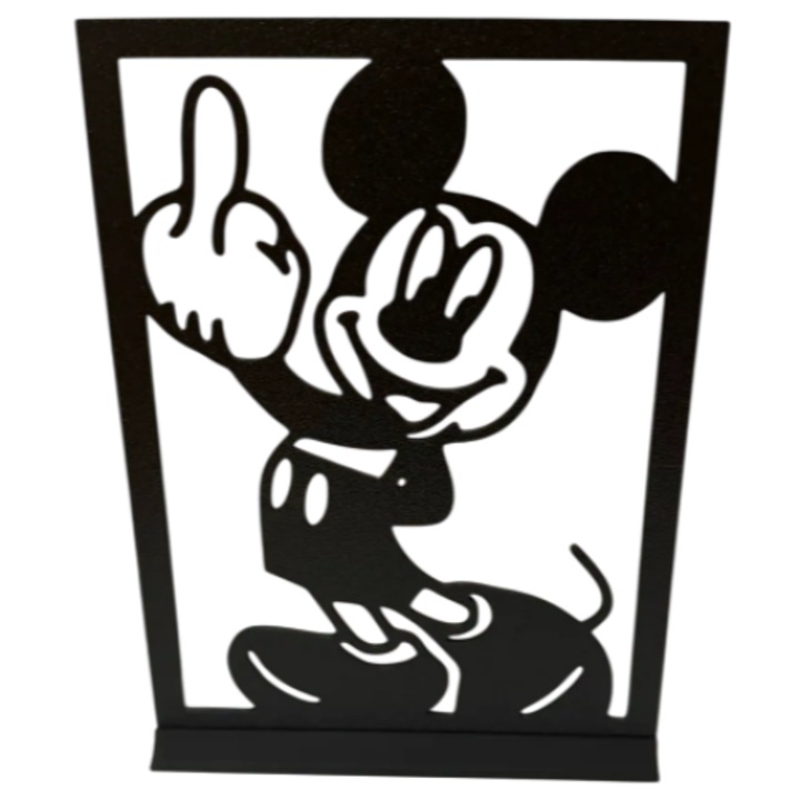 Decoratiune amuzanta Mickey Mouse, 14x22 cm, negru, PLA