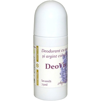 Deodorant roll-on, AquaNano - DeoVis, cu argint si aur coloidal si ulei esential de lavanda, 75ml. Deodorant roll-on, AquaNano - DeoVis, cu argint si aur coloidal si ulei esential de lavanda, 75ml.