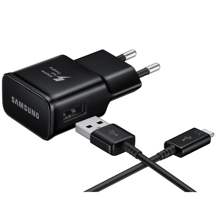 Мрежово зарядно устройство Samsung EP-TA20, USB Type-C, AFC, Black