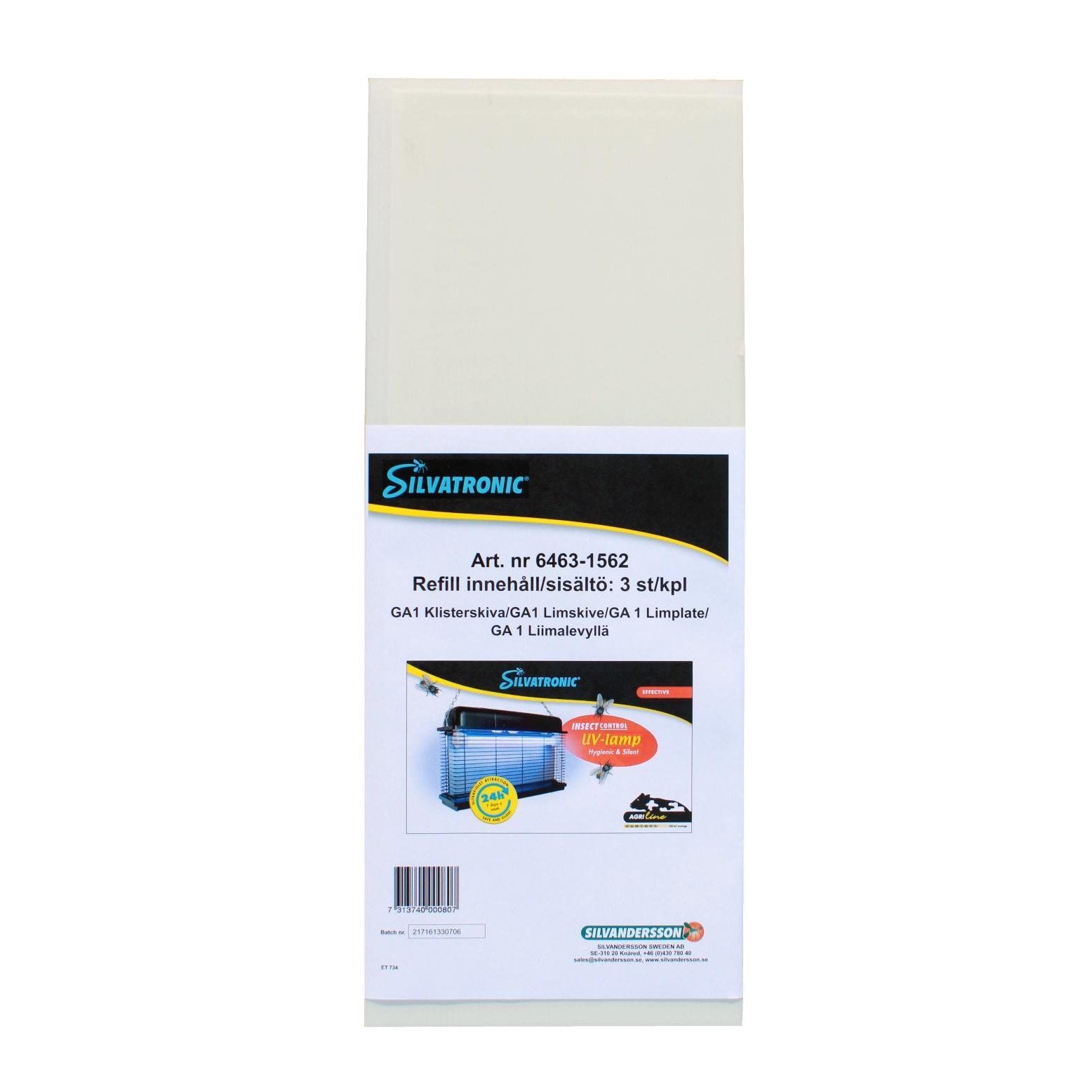 Rezerva coli adezive pentru Capcana anti-insecte cu lampi UV si coli cu adeziv SILVATRONIC, 100mp