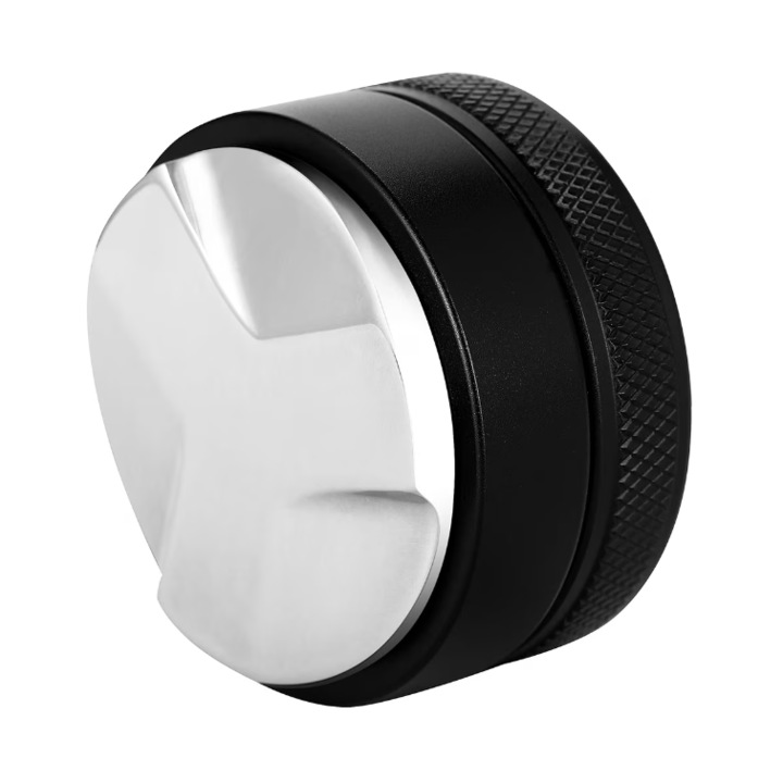 Presator/Nivelator ajustabil pentru cafea, din inox, negru-argintiu 53MM