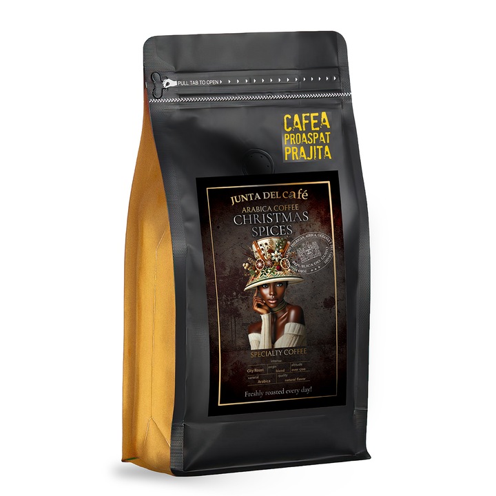 Cafea Proaspat Prajita, 500 gr, aroma naturala Christmas Spices, 100% Arabica, boabe