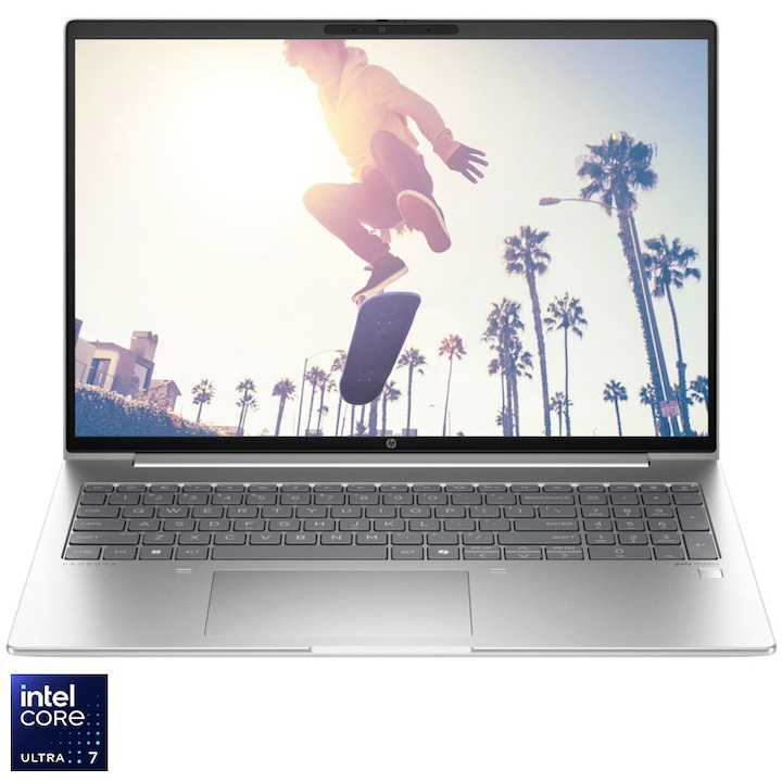 HP ProBook 460 G11 laptop Intel Core Ultra 7 155U processzorral 4,8 GHz-ig, 16", WUXGA, IPS, 16 GB DDR5, 512 GB SSD, Intel Graphics, FreeDOS, ezüst