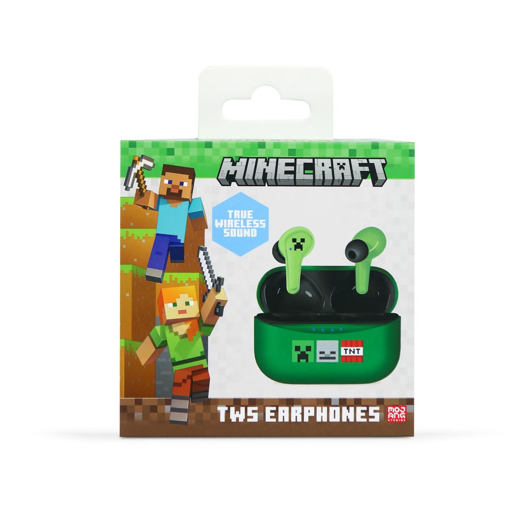 Casti Wireless Minecraft Icons, OTL Technologies, Bluetooth, Microfon, Verde