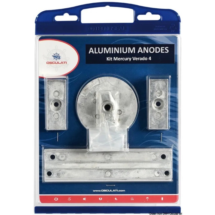 Kit Anozi Motor Mercury Verado, Aluminiu si Zinc, 8 Bucati