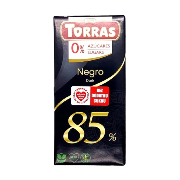 Ciocolata, Torras, 85% cacao, fara zahar, baton