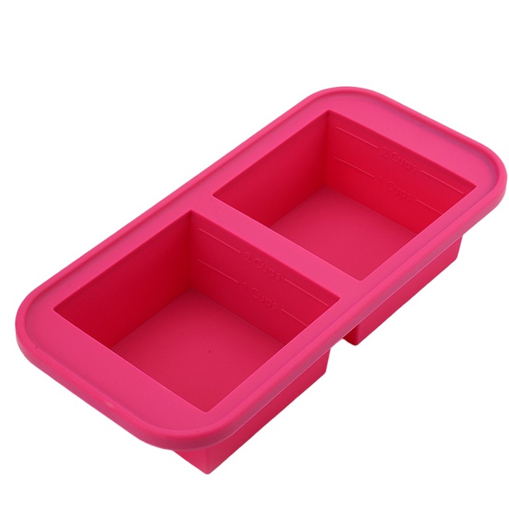 Силиконови форми за фризер с капаци - Лесен контейнер за приготвяне на храна - Силиконови тави за фризер с капаци за храна, бульони и други, Силиконови форми за фризер за супа