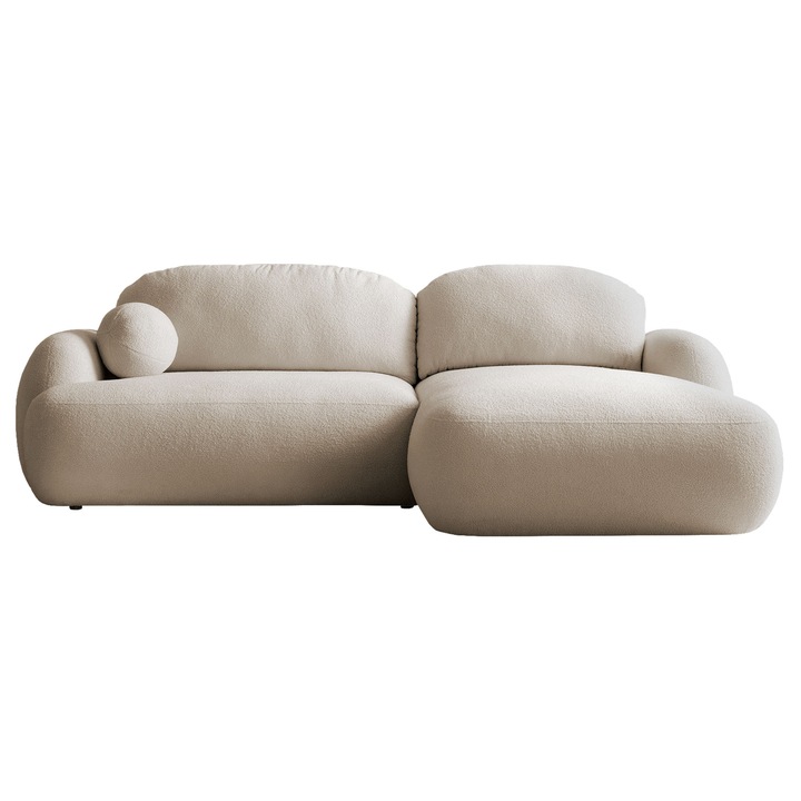 Coltar rabatabil Morezi, MIRJAN24, dreapta, crem, 175x275x90 cm