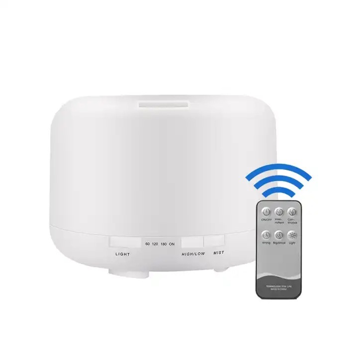 Ultrahangos párásító, aromaterápiás diffúzor, 500 ml, többszínű, USB újratölthető
