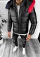 Geaca pentru barbati, groasa, de iarna, cu gluga, slim fit, A2312, negru, L INTL