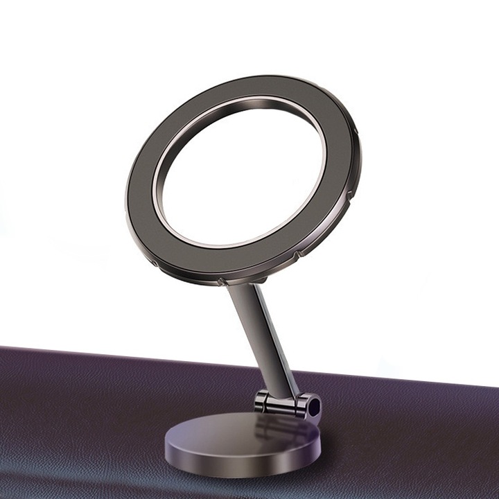 Mágneses autótelefon tartó, 360°-ban forgatható, szürke, bármilyen irányba állítható