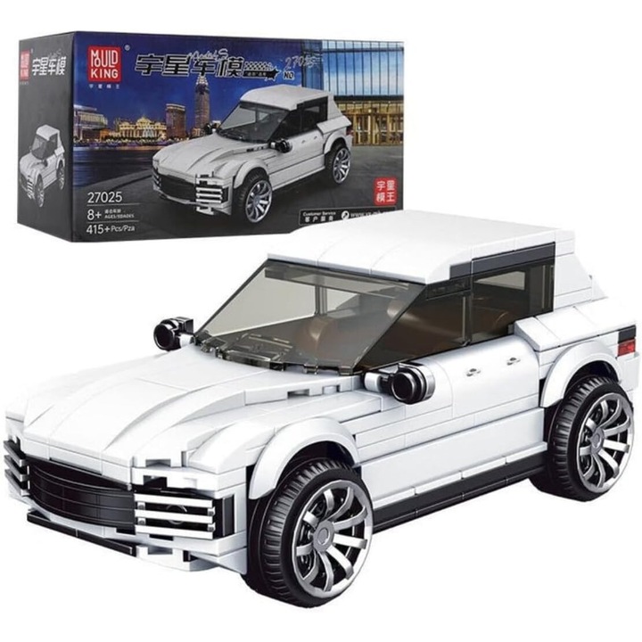 Комплект за конструиране на автомобили, Mold King 27025, Porsche Cayenne, Bricks, Speed Champion Collection + витрина, креативни образователни играчки за деца и възрастни