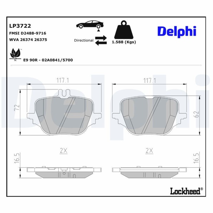 Комплект накладки DELPHI LP3722