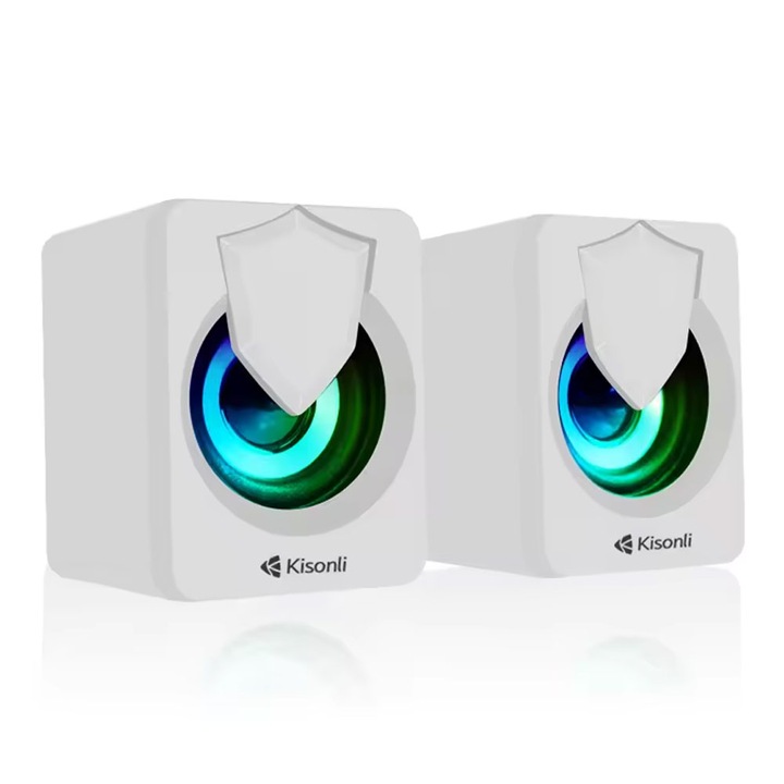 Тонколони Kisonli L-1030, AUX, 2x2.5W, Бял