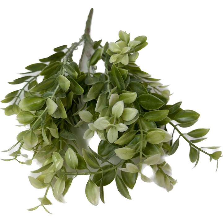 Mini frunzis decorativ mic, frunze verde deschis, 5 tulpini