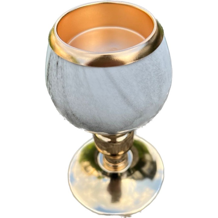 Sfesnic decorativ, auriu, model marmura, 17 cm