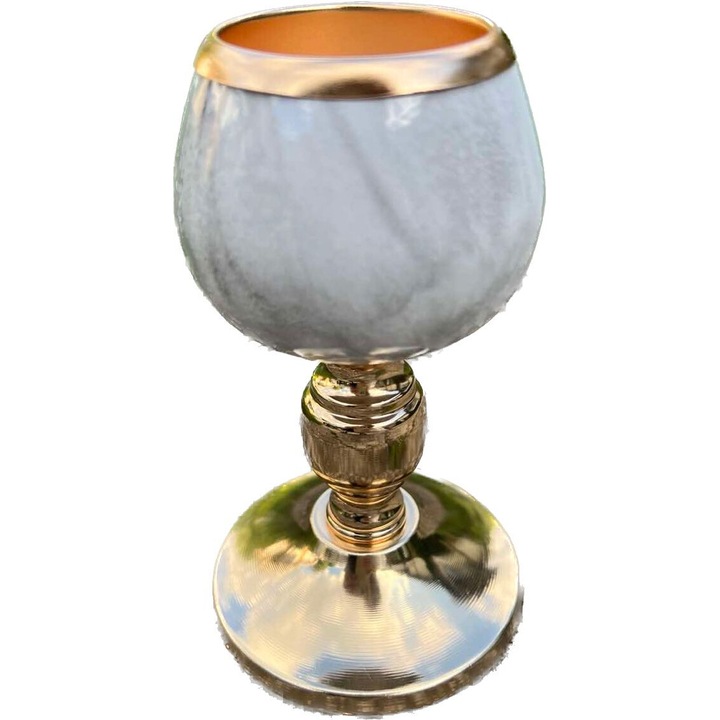 Sfesnic decorativ, auriu, model marmura, 17 cm