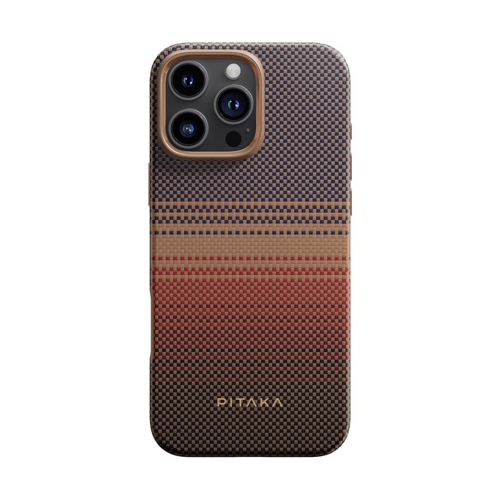 Pitaka MagEZ 5 Pro tok, Military-Grade Aramid, kompatibilis iPhone 16 Pro, MagSafe, Sunset