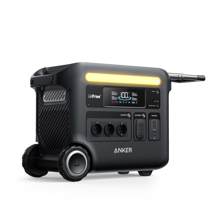 Преносима зарядна станция Anker Solix F2600, 2560Wh 2400W, LiFeP04, 10 порта, LED светлина