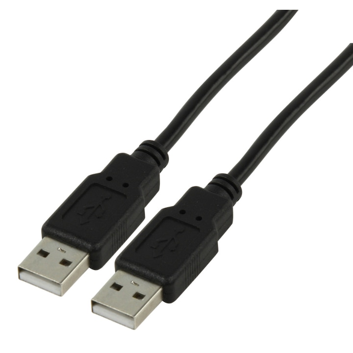 USB кабел A към USB A 2.0 1m, черен