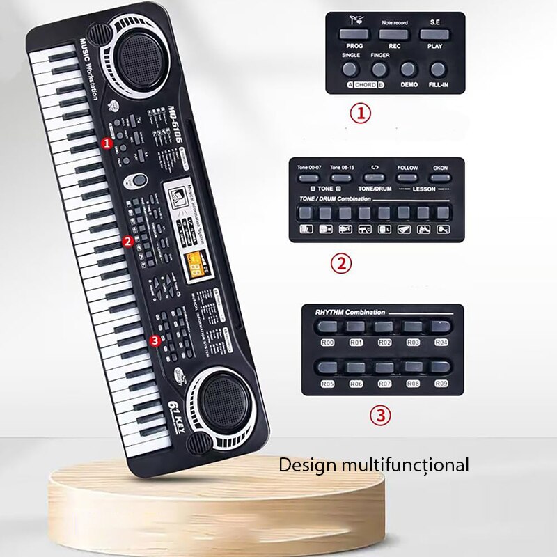 Orga electronica pentru Copii, Rqiurpn, diverse functii, 61 clape