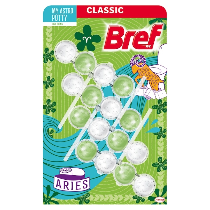 Ароматизатор за тоалетна Bref Classic Fire Signs, 4 x 50 гр