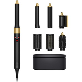 Ondulator Multistyler Dyson HS05 Airwrap Complete Long, 3 trepte de viteza, 3 trepte de temperatura, Onyx/Gold