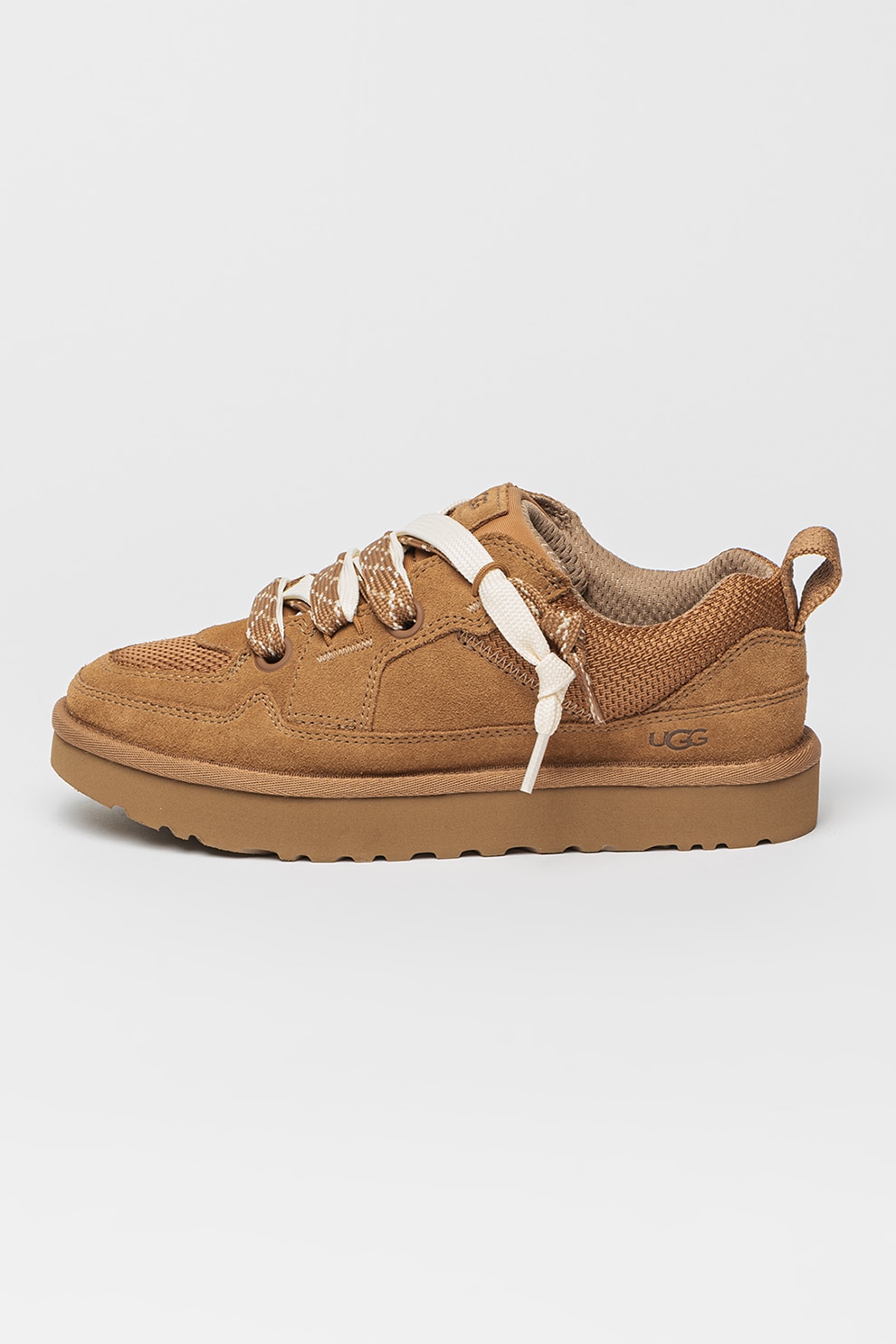 靴 iggy UGG, Pantofi sport din piele intoarsa si plasa Lo Lowmel, Maro