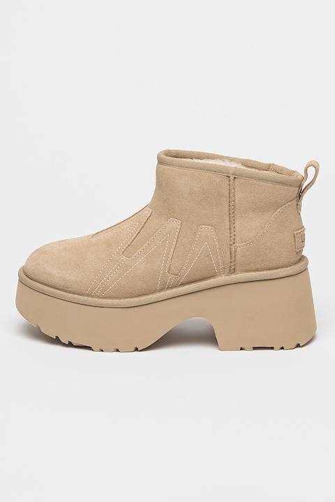 UGG, Велурени боти Ultra Mini New Heights, Бежов