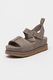 UGG, Sandale din piele intoarsa cu velcro Goldenstar, Gri, 7