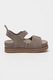 UGG, Sandale din piele intoarsa cu velcro Goldenstar, Gri, 7