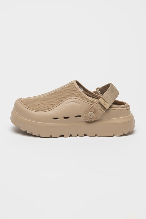 UGG, Saboti cu insertii din material textil, Bej